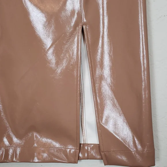 NEW CARA SANTANA X APT 9 Faux Leather Pencil Skirt front slit size 12 - Picture 2 of 8
